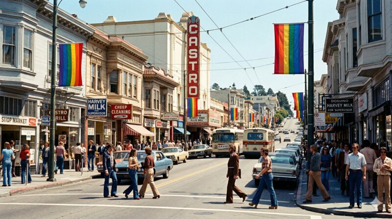 The Castro neighborhood, San Francisco, 1970s era